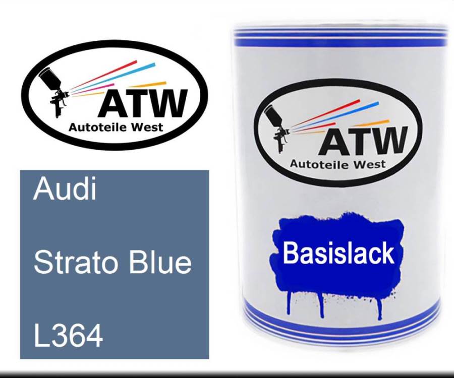 Audi, Strato Blue, L364: 500ml Lackdose, von ATW Autoteile West.